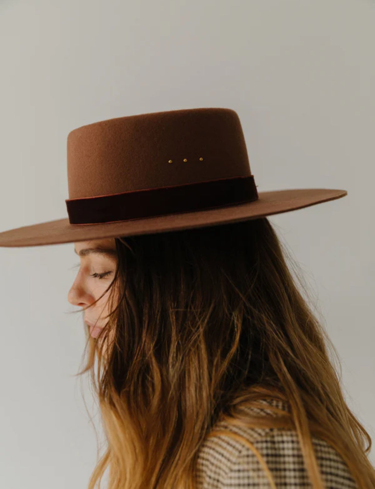 brown wide brim hat women's