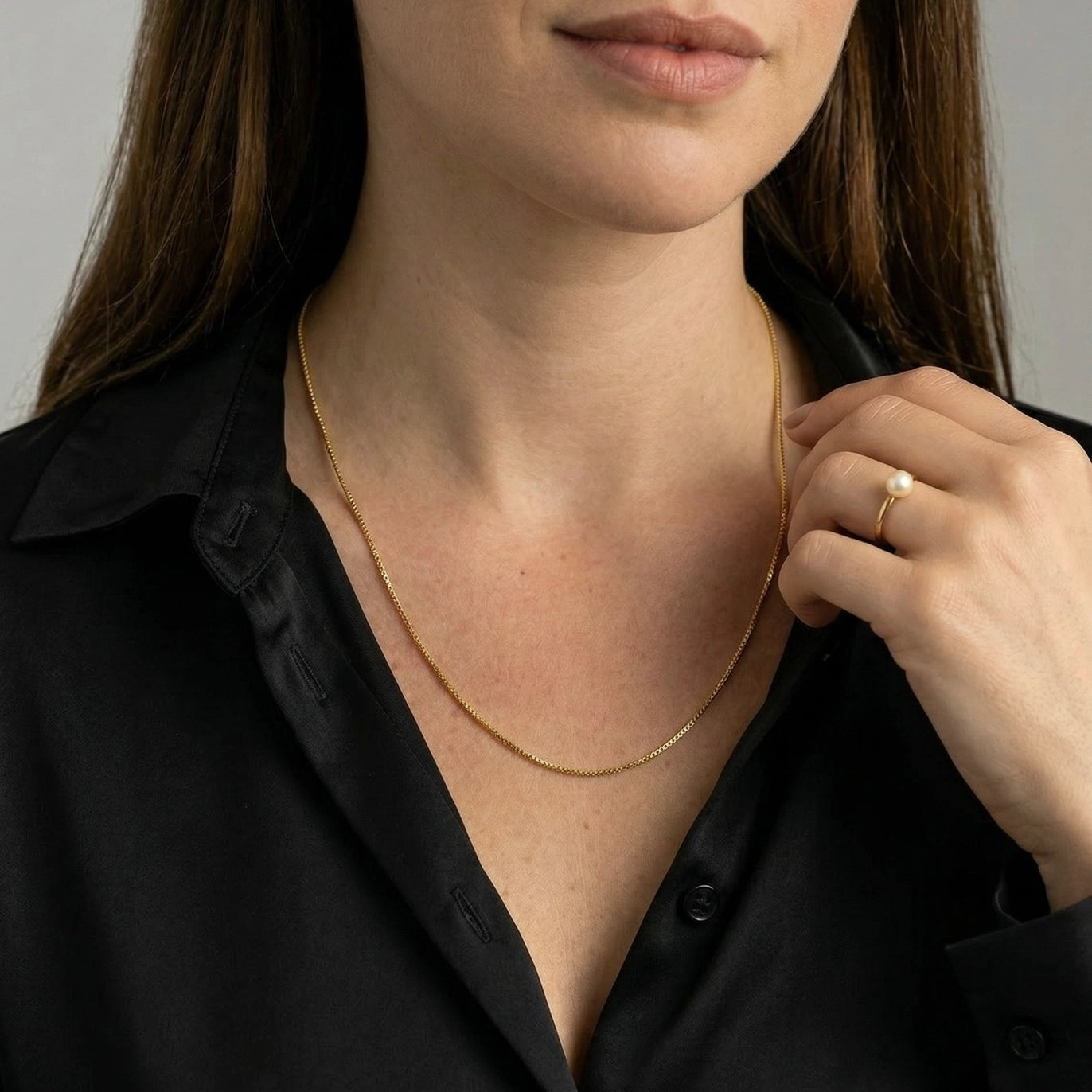 THIN BOX CHAIN 18K GOLD FILLED NECKLACE