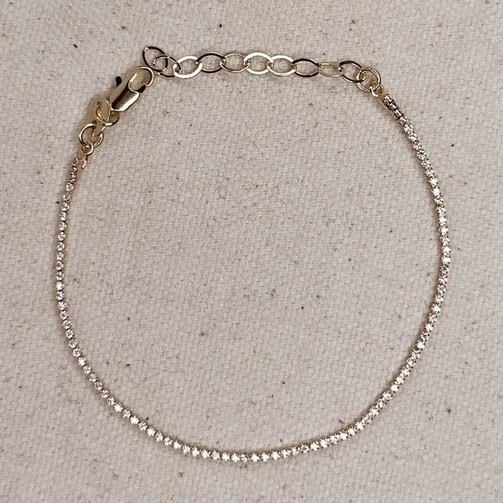 dainty tennis bracelet, tennis bracelet, diamond tennis bracelet, cubic zirconia bracelet, affordable luxury jewelry, everyday jewelry
