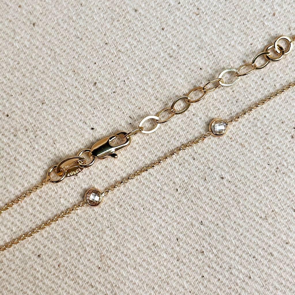 everyday gold bracelet, stacking bracelet, layering bracelet, gold chain bracelet, bezel set bracelet, single stone bracelet,