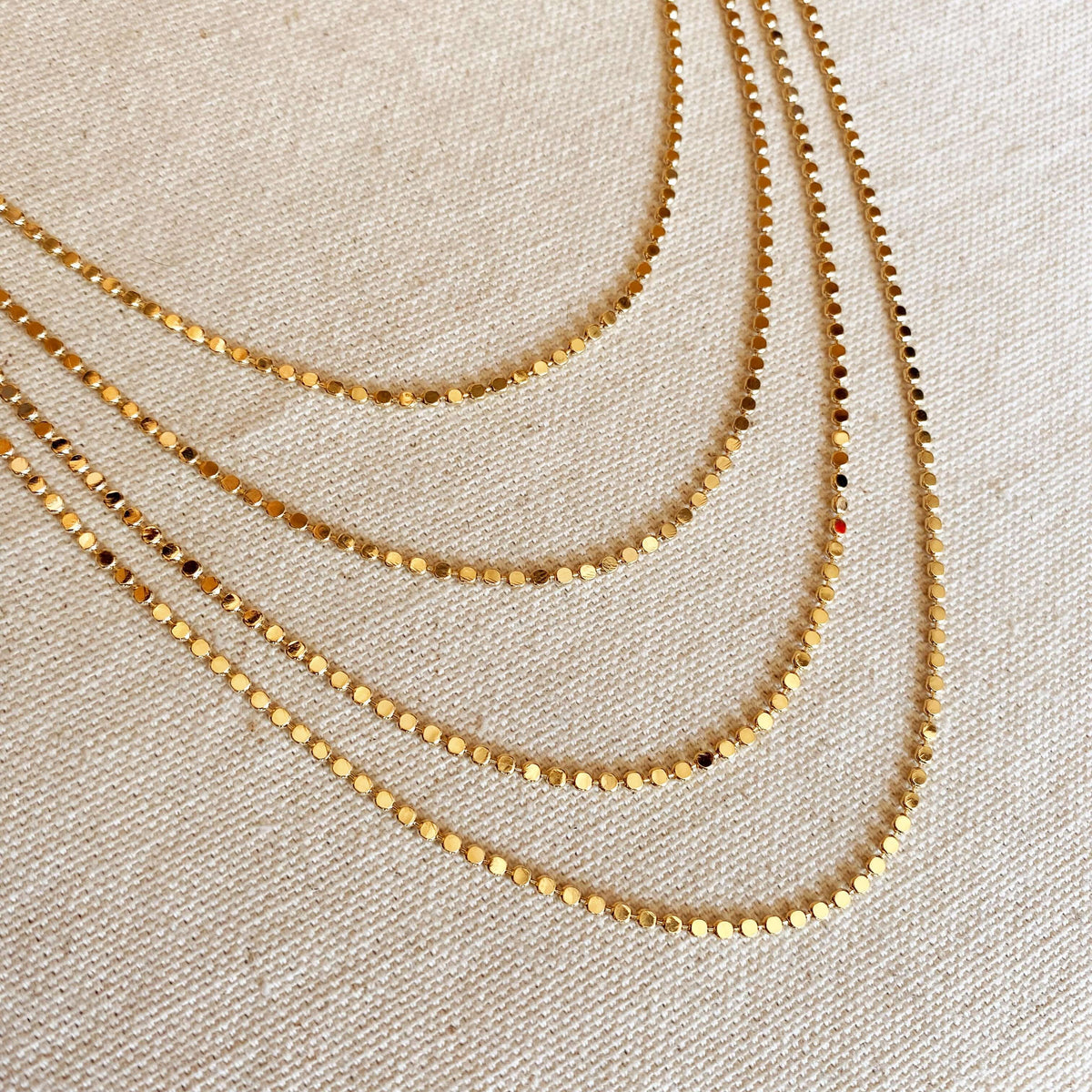 gold ball chain necklace, flat ball chain, gold filled necklace, 18k gold filled necklace, non tarnish necklace, simple gold necklace,