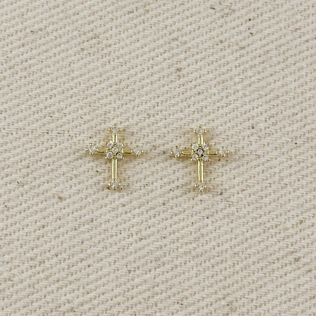 gold cross earrings, gold cross stud earrings, diamond look cross earrings, CZ cross earrings, cubic zirconia cross earrings, gold filled cross earrings, 18k gold filled earrings, small gold cross earrings, dainty cross earrings, mini cross studs, sparkling cross earrings, pavé cross earrings, women’s cross earrings, cross earrings for women, Christian earrings, religious earrings, faith earrings, gold cross studs, everyday cross earrings, minimalist cross earrings, delicate gold earrings, 10mm cross earrin