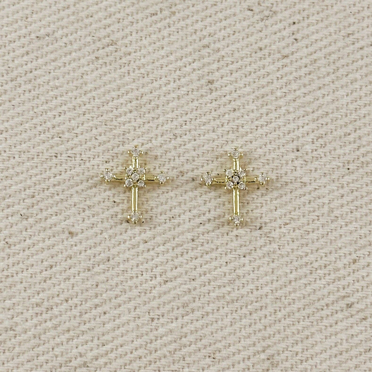 gold cross earrings, gold cross stud earrings, diamond look cross earrings, CZ cross earrings, cubic zirconia cross earrings, gold filled cross earrings, 18k gold filled earrings, small gold cross earrings, dainty cross earrings, mini cross studs, sparkling cross earrings, pavé cross earrings, women’s cross earrings, cross earrings for women, Christian earrings, religious earrings, faith earrings, gold cross studs, everyday cross earrings, minimalist cross earrings, delicate gold earrings, 10mm cross earrin
