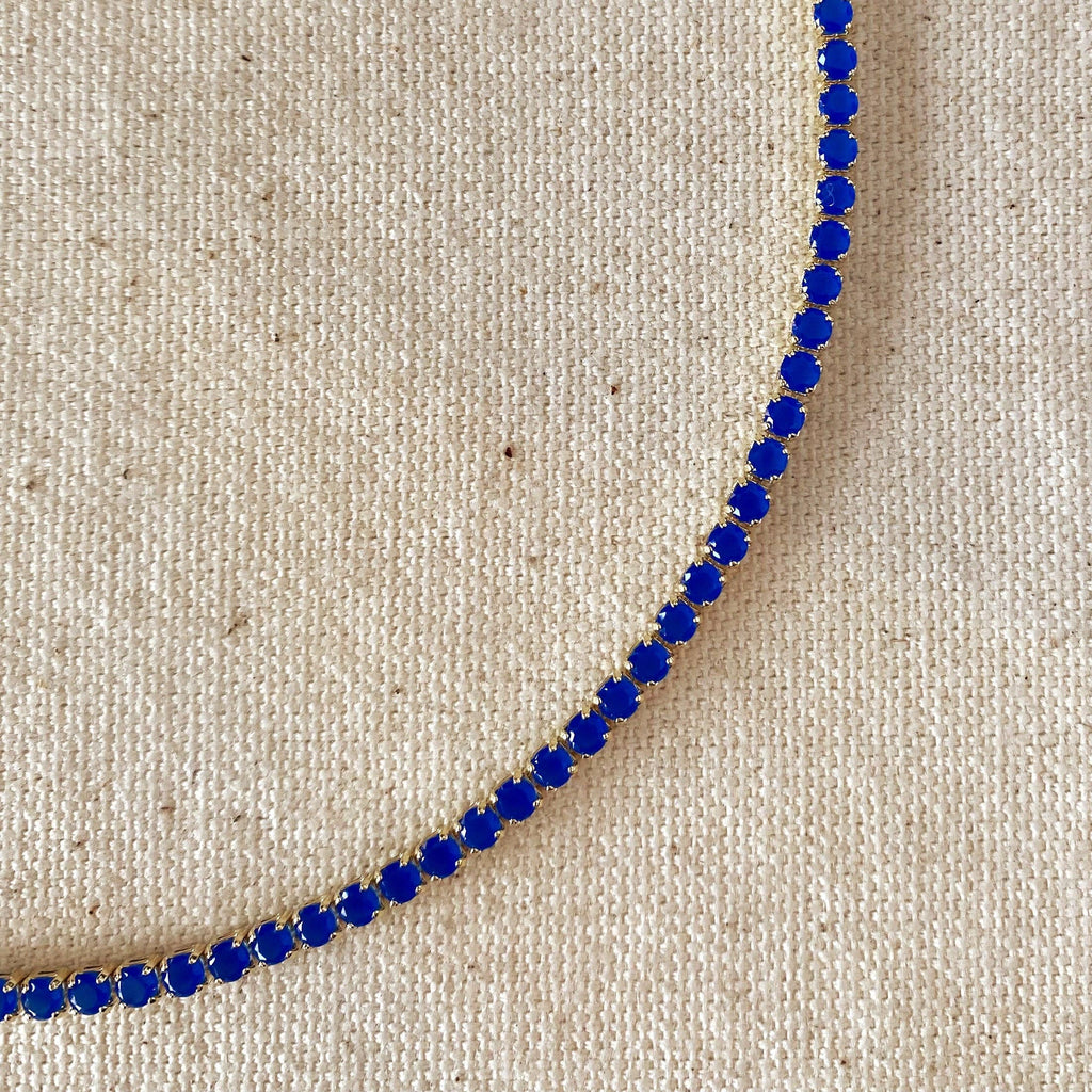 gold filled necklace, 18k gold filled necklace, non tarnish necklace, affordable tennis necklace, affordable gold necklace,