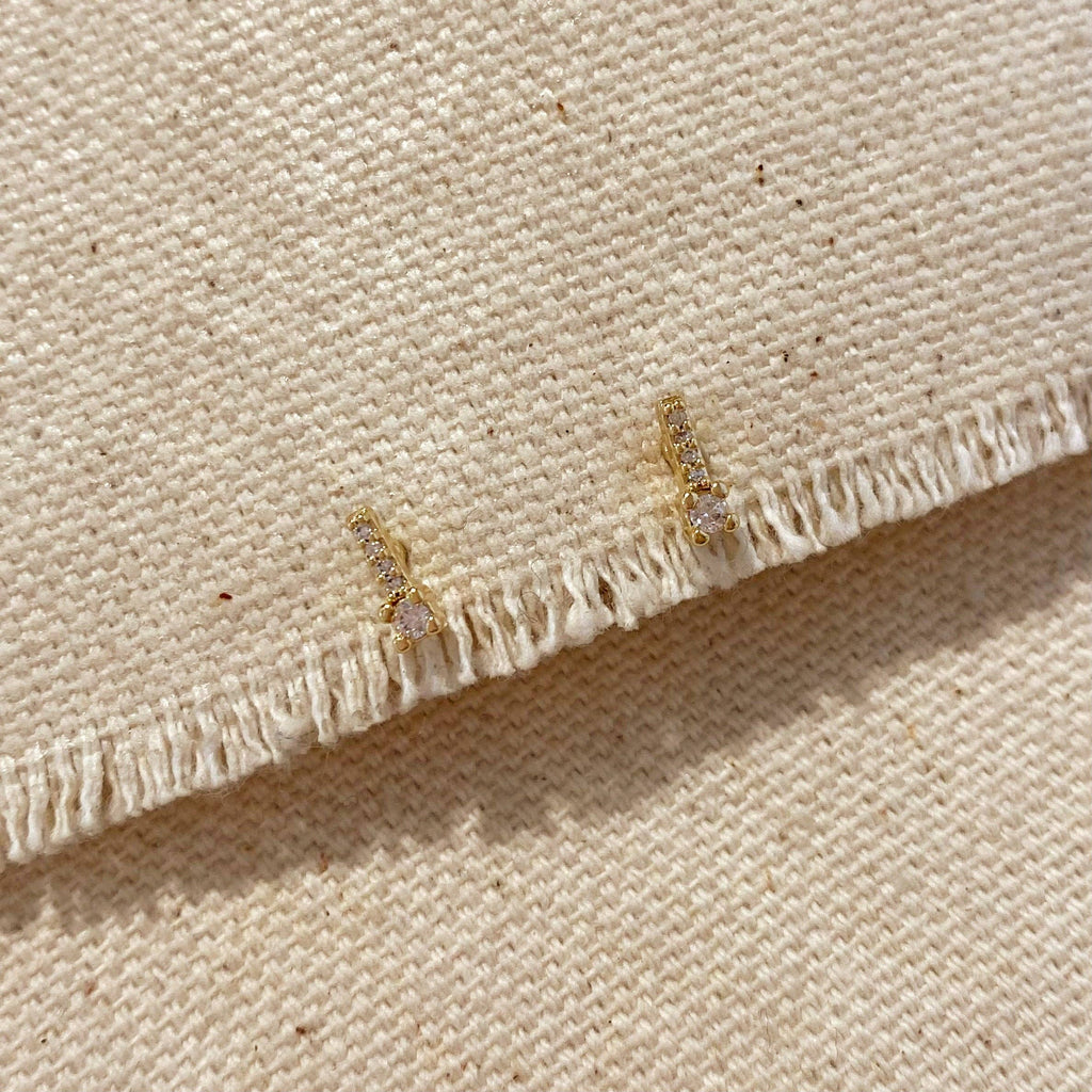 gold stud earrings, gold bar earrings, CZ stud earrings, bar stud earrings, gold filled earrings, 18k gold filled earrings, cubic zirconia earrings, dainty gold earrings, small gold studs, minimalist earrings, everyday earrings, simple gold earrings, tiny stud earrings, micro CZ earrings, diamond look earrings, delicate gold earrings, stacking earrings, ear stack, second piercing earrings, gold earrings, non tarnish earrings, water resistant earrings, hypoallergenic earrings, affordable gold earrings, gold 