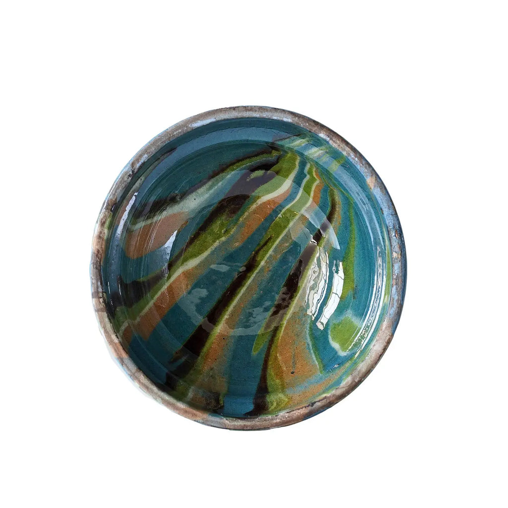 handmade watercolor pottery clay bowl