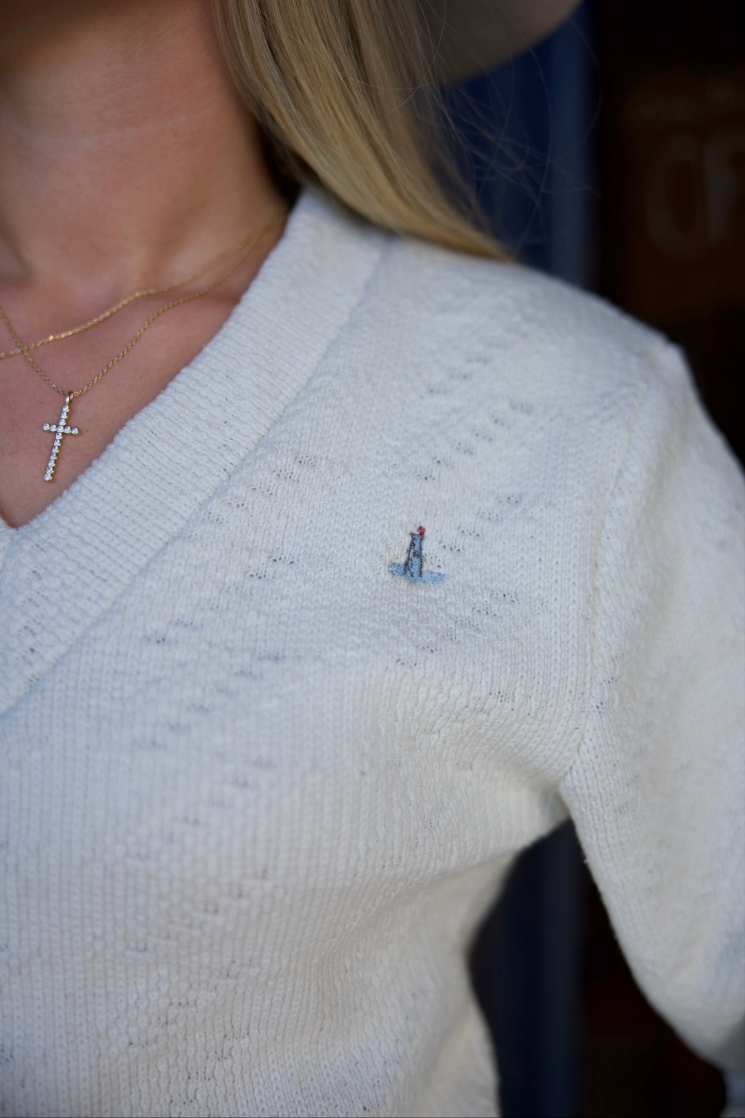 MOORING COTTON V KNIT: SALT FOAM