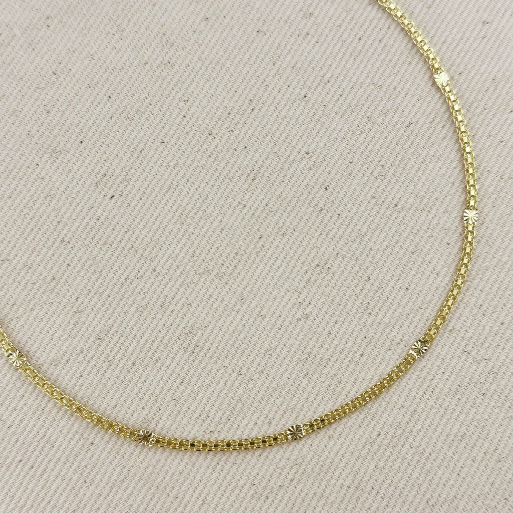 gold mesh necklace, diamond cut necklace, mesh chain necklace, textured gold necklace, 16 inch necklace, short gold necklace,