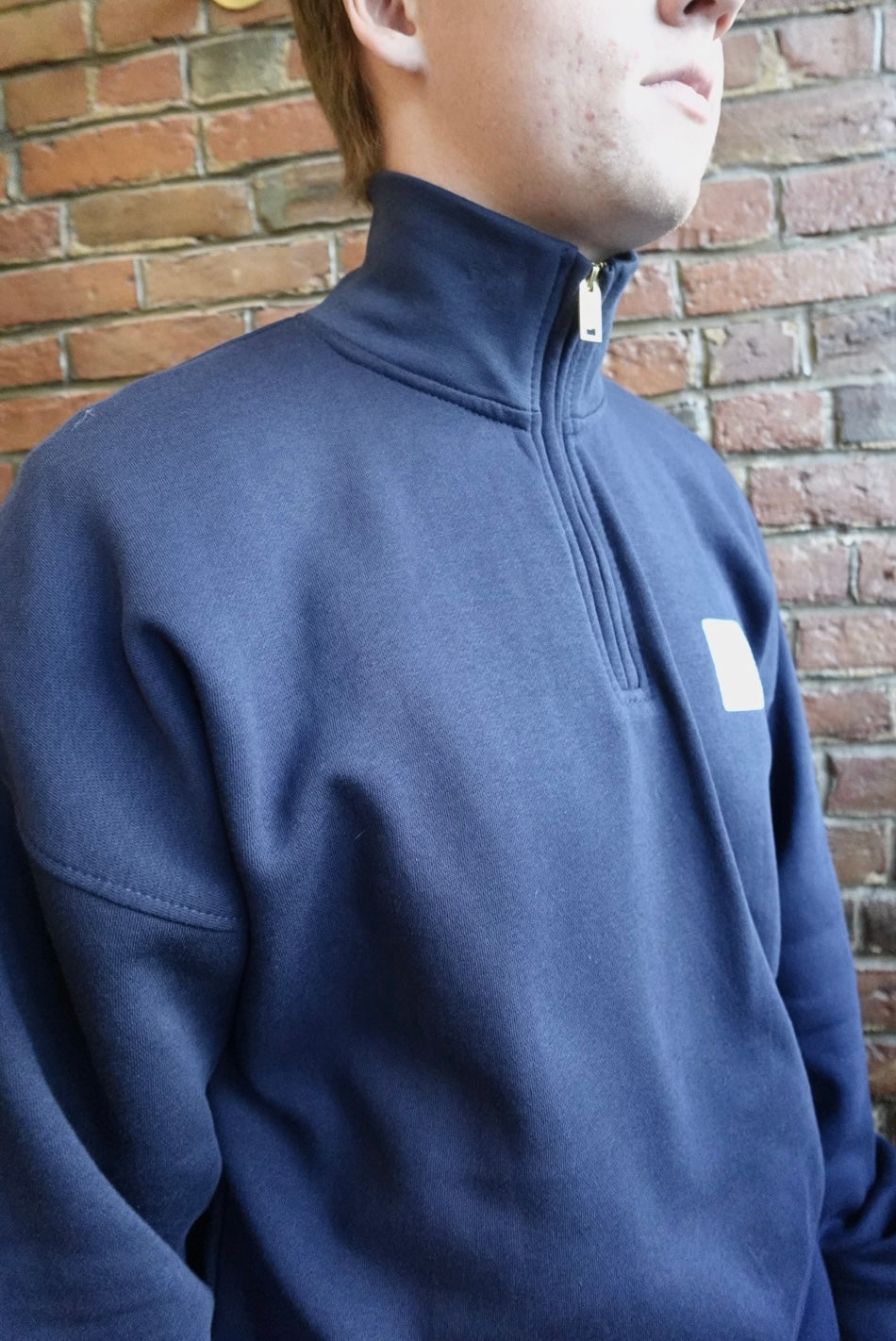 navy quarter zip fleece