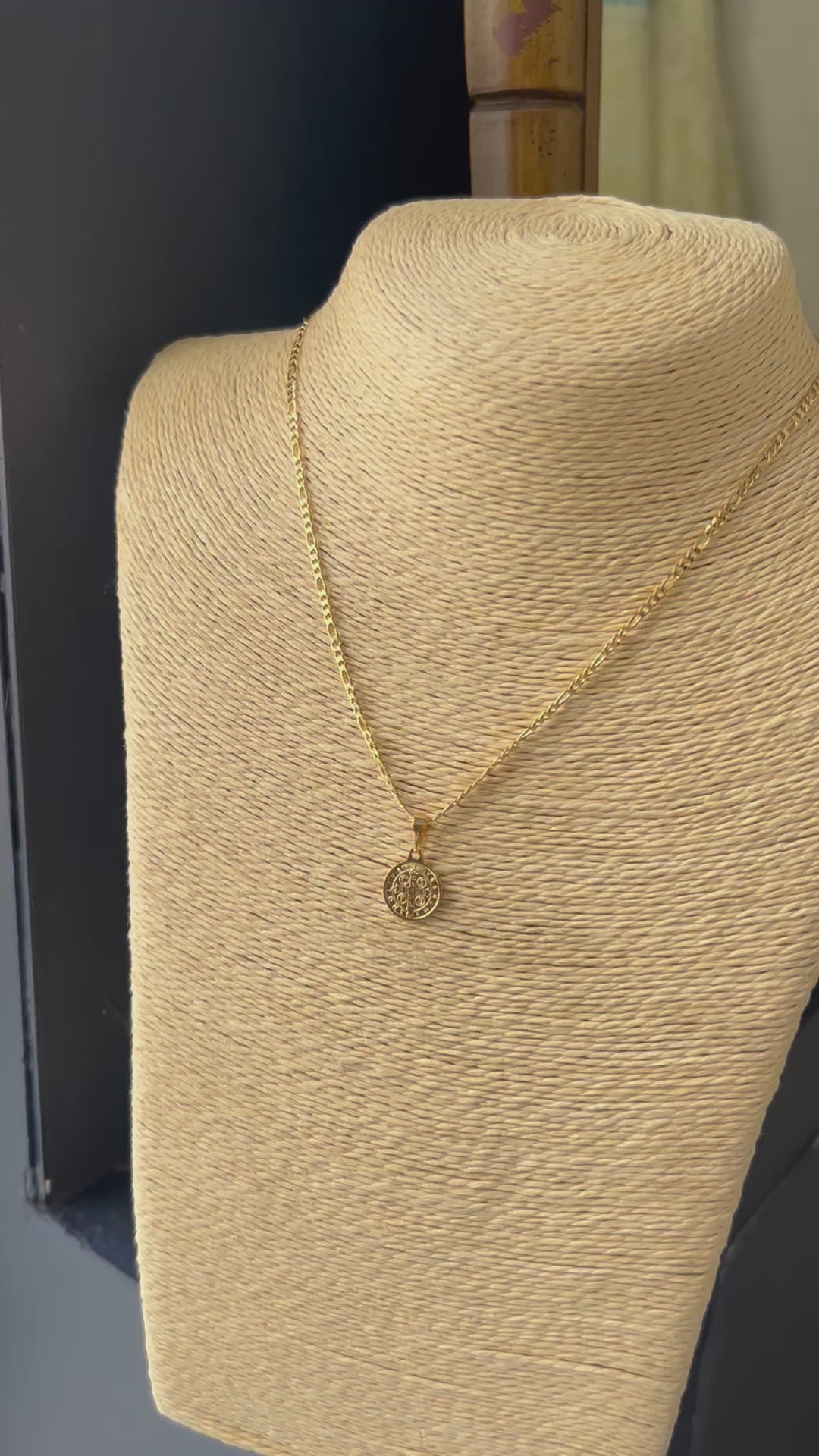saint cross gold 14k necklace
