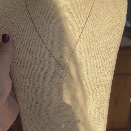 diamond heart gold necklace non tarnish