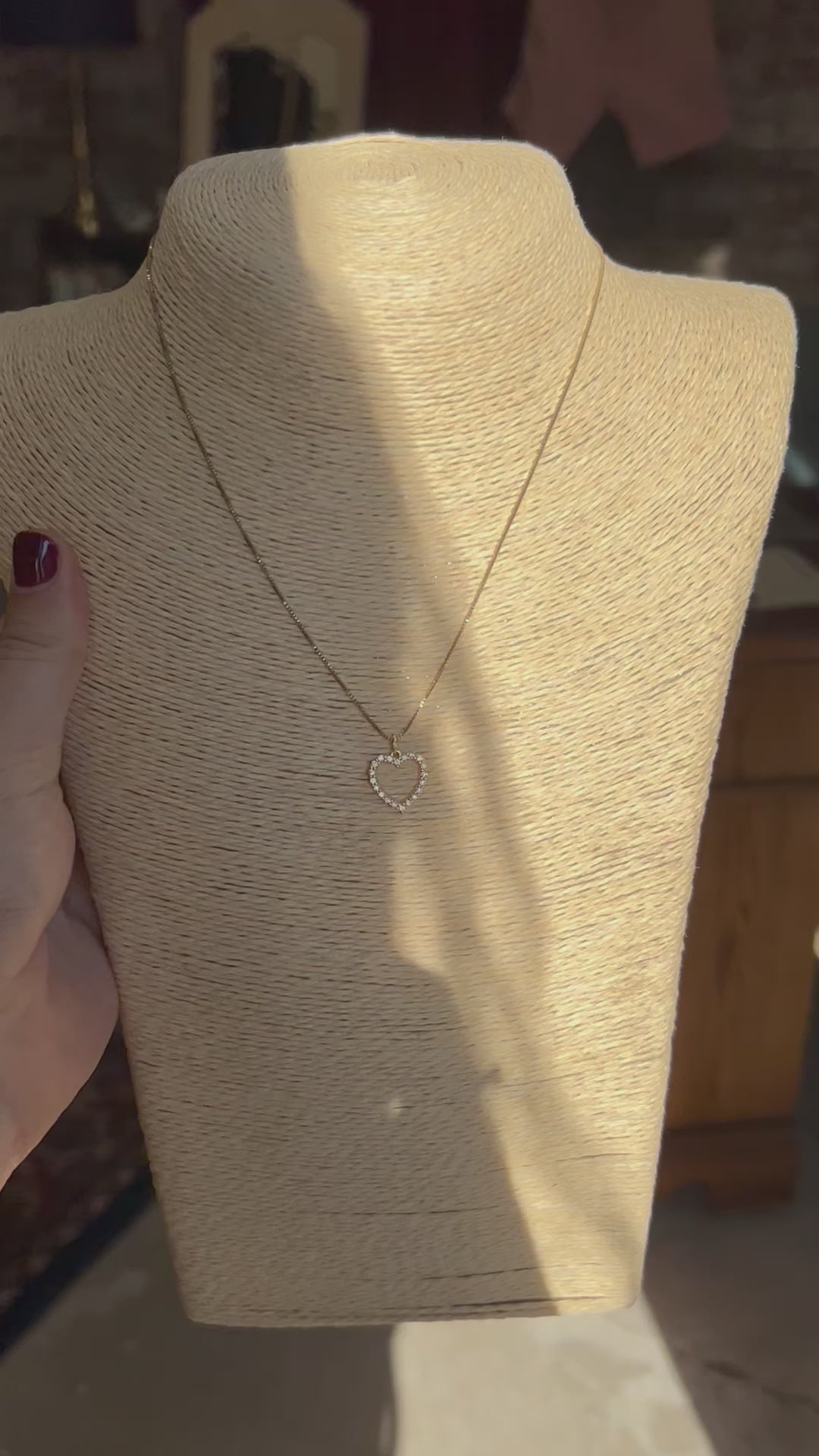 diamond heart gold necklace non tarnish