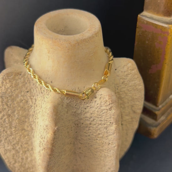 gold filled non tarnish rope bracelet