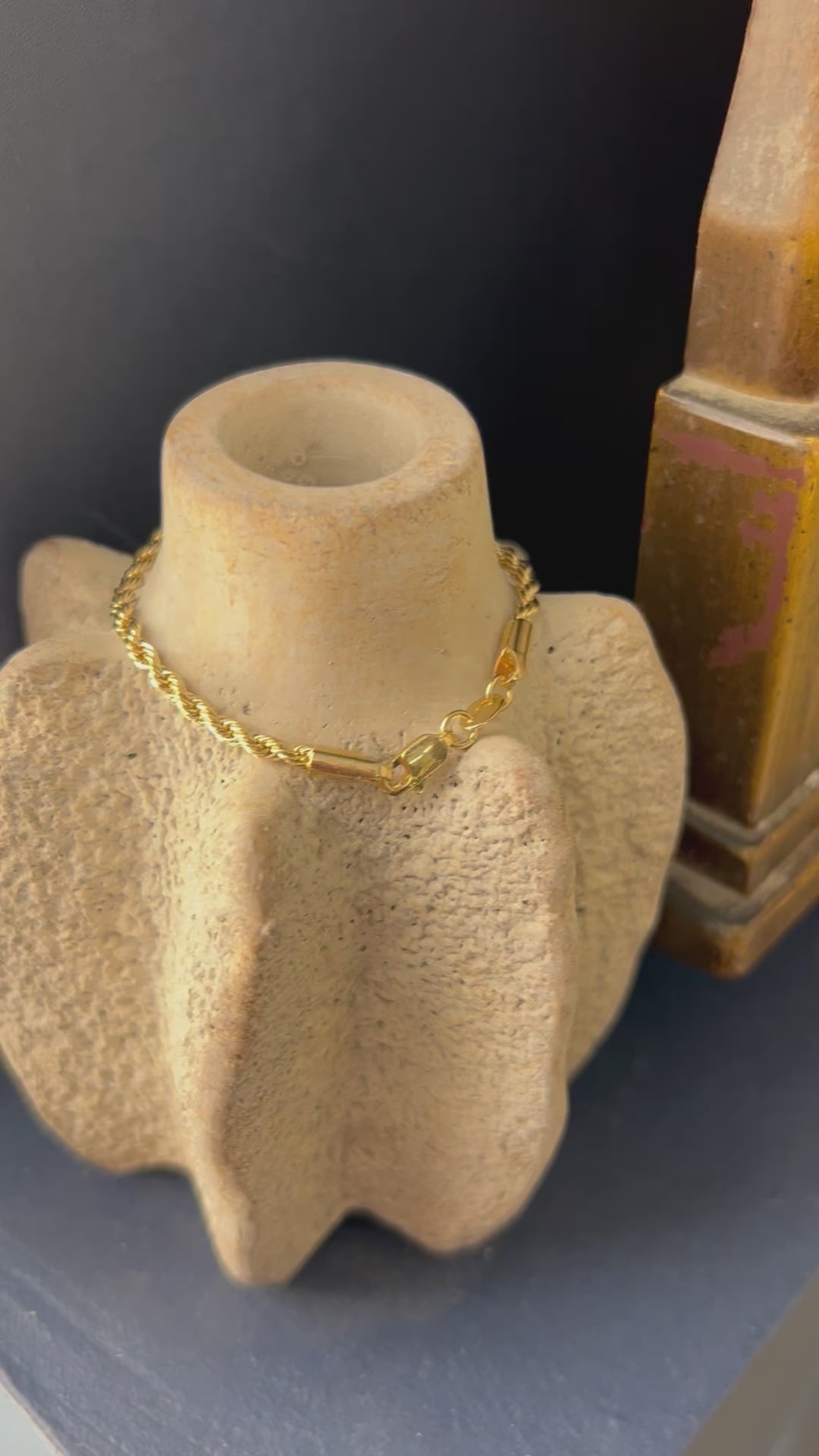 gold filled non tarnish rope bracelet