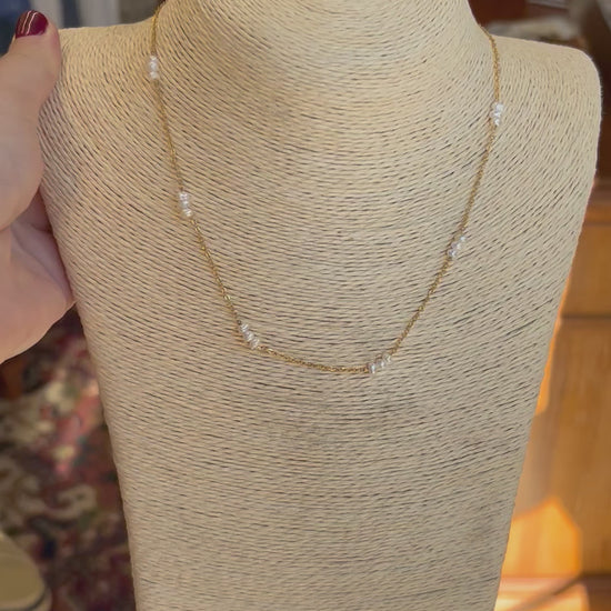 16 inch gold peal necklace