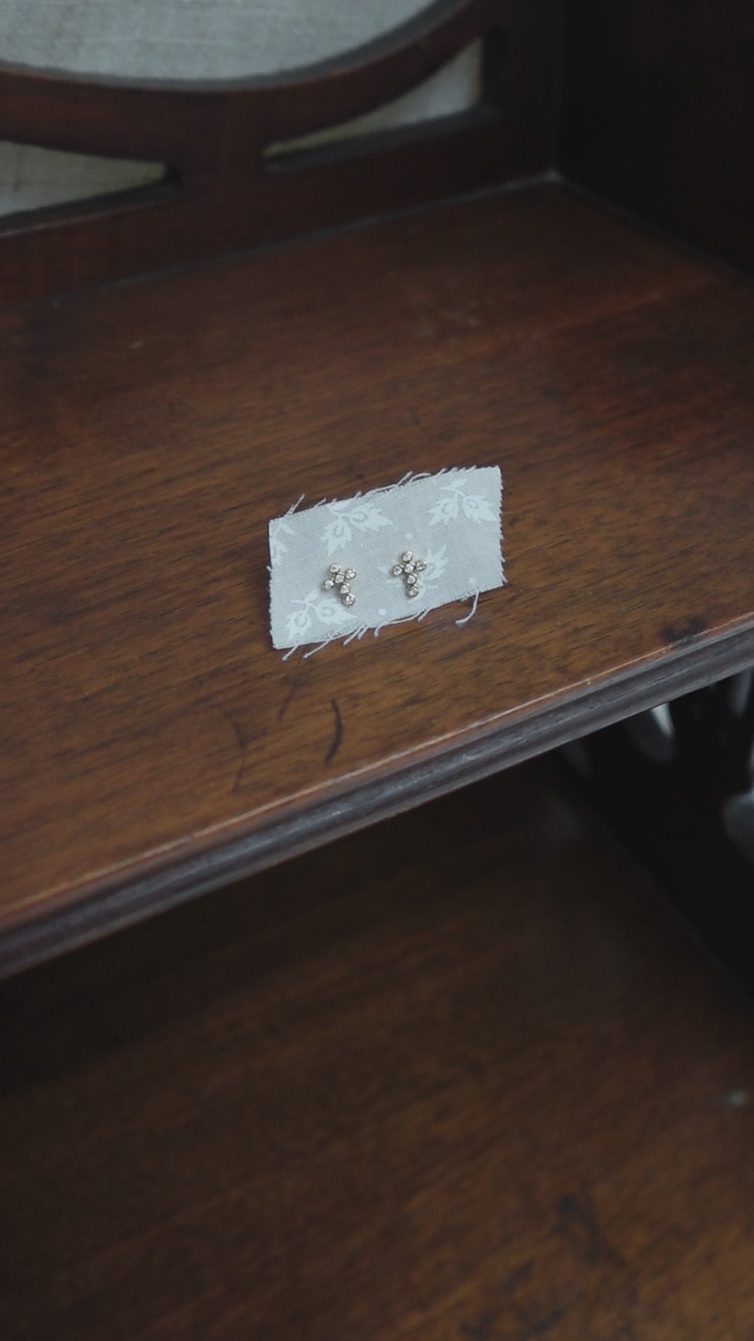 non tarnish gold diamond cross earrings