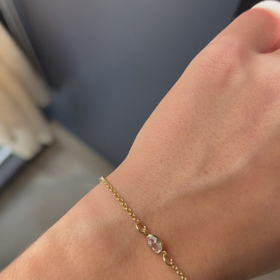 diamond stone and gold bracelet