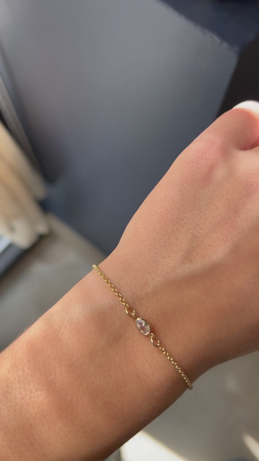 diamond stone and gold bracelet