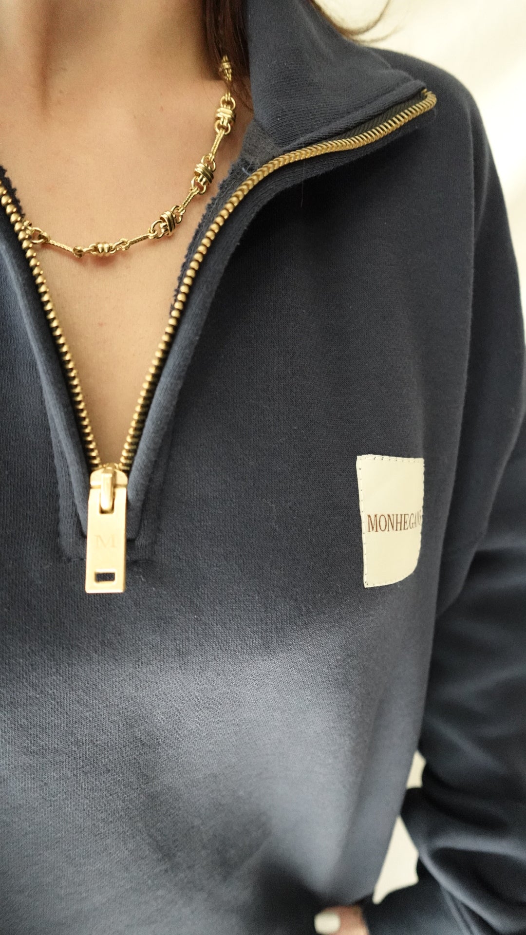 staple navy quarter zip