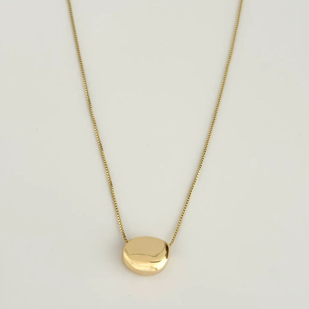 timeless necklace, elevated basics, capsule wardrobe jewelry, organic shape jewelry, polished gold necklace, gift for her